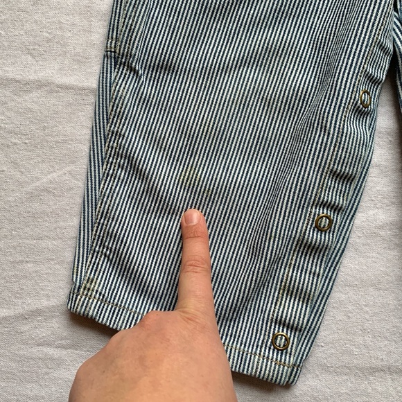 Vintage Dickies 100% Cotton Hickory Railroad Engineer Blue Striped Overalls 24M - Picture 8 of 12